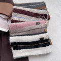 Thick Warm Soft Color Block Striped Shawl Scarf 6W6NSC78