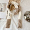 Cute Color Block Striped Knit Slim Scarf 6W6NSW260