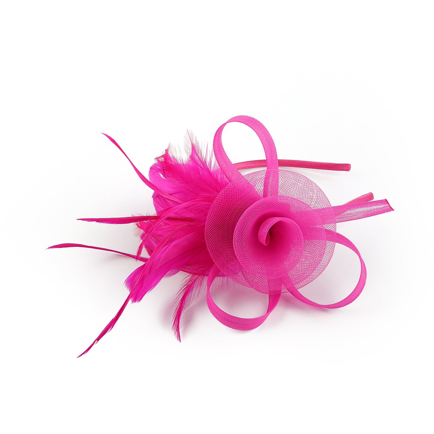 Flower Feather Fascinator Headband - DippedShop Wholesale - #7011
