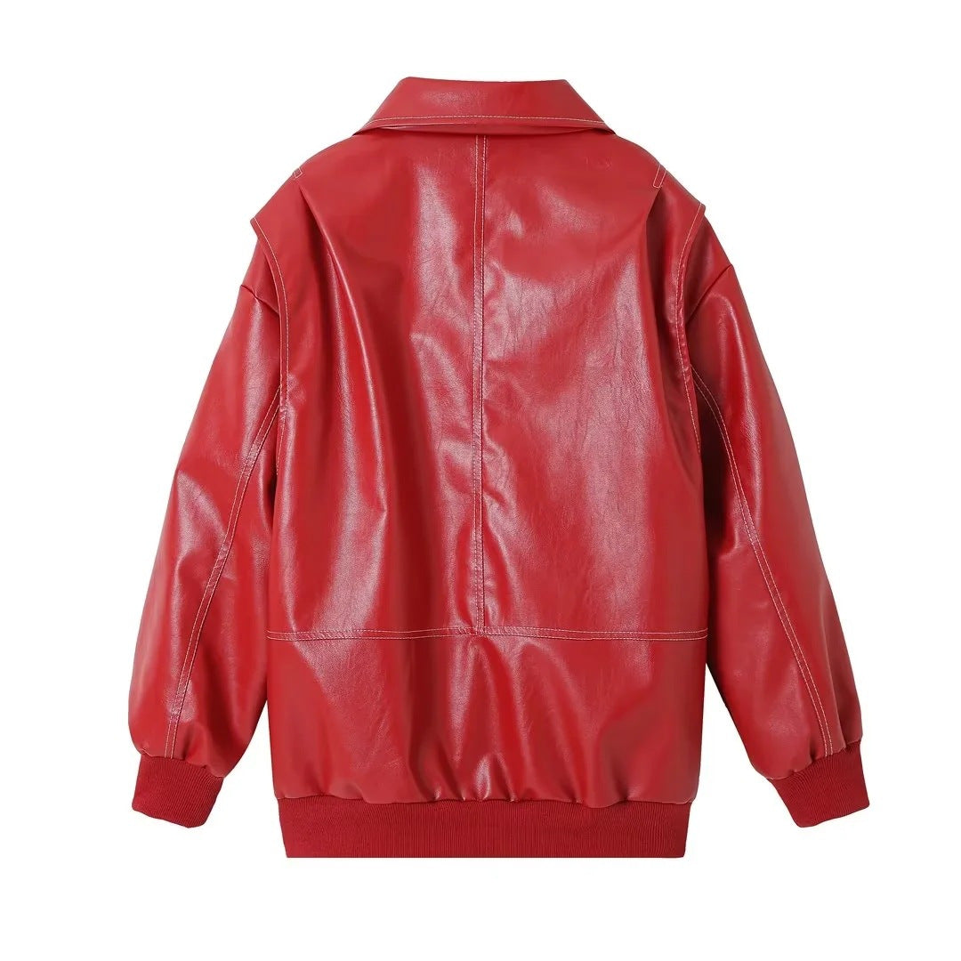 Vintage Leather Oversize Jacket - DippedShop Wholesale - #4675
