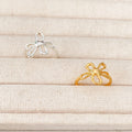 Minimalist Gold Plated 3D Floral Open Ring 8ZA6JRG127L