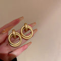 Minimalist Gold Plated Geometric Stud Earrings 6W6JER703