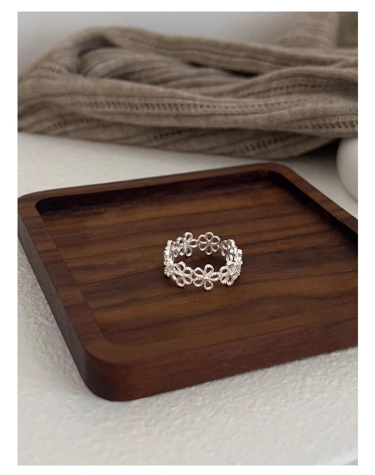 Vintage Lace Hollow Out Silver Rings DP25D872