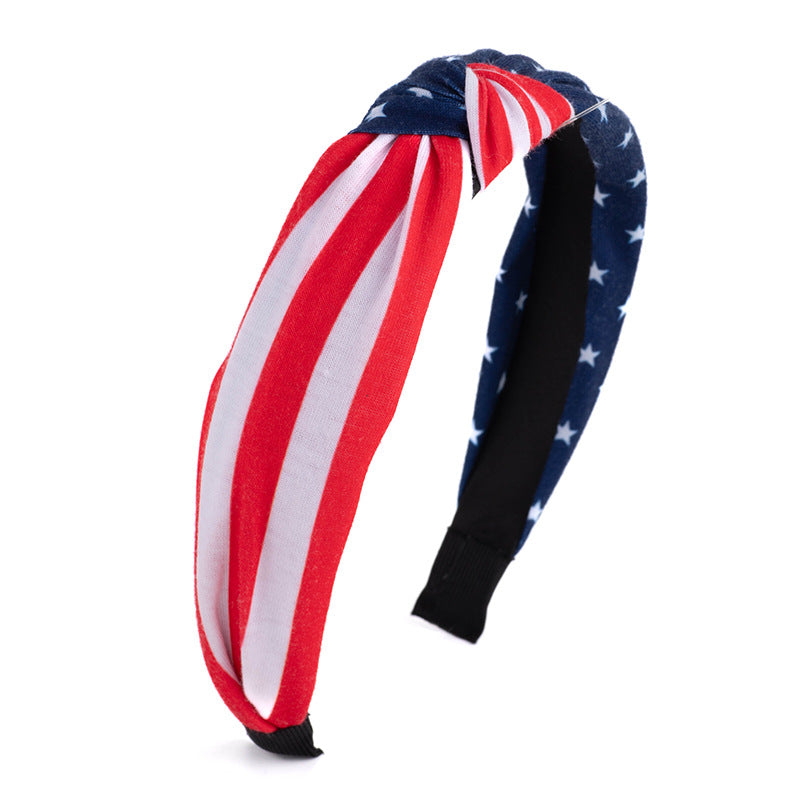 Stylish USA Flag Print Knot Hair Band 8AS6HBD55T