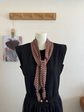 Vintgae Color Block Wave Striped Knit Scarf 6W6NSC97