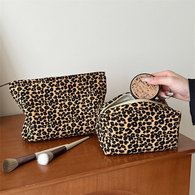 Leopard Print Color Block Portable Cosmetic Bag DP25H556