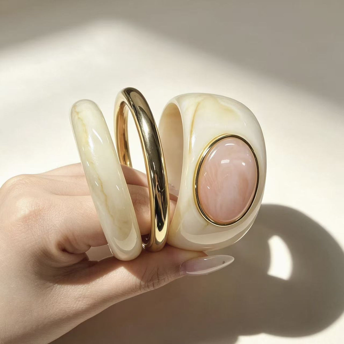 3-Piece Vintage Irregular Resin Bracelet Set 6W6JBR576