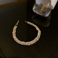 Elegant Emerald Rhinestones Hollow Open Bracelet 6W6JBR717
