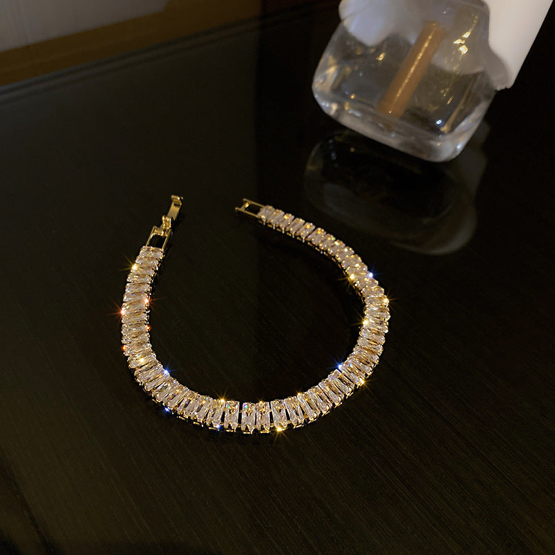 Elegant Emerald Rhinestones Hollow Open Bracelet 6W6JBR717