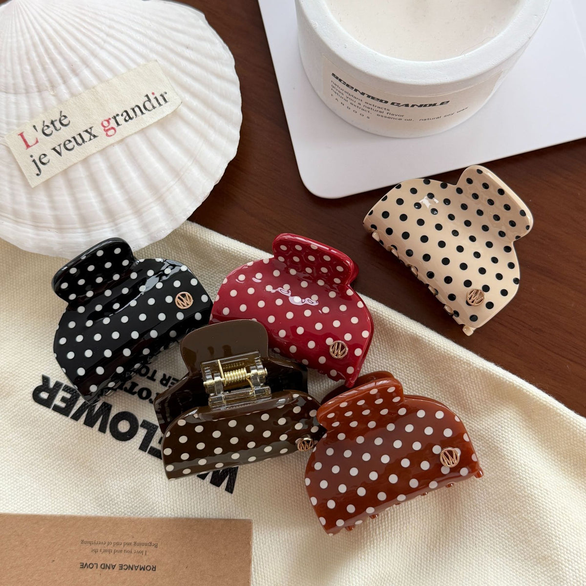 Stylish Polka Dots Strong Hold Hair Claw 6W6HCP1617