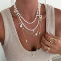 Multi-Layer Pearl Long Necklace - DippedShop Wholesale - #0691