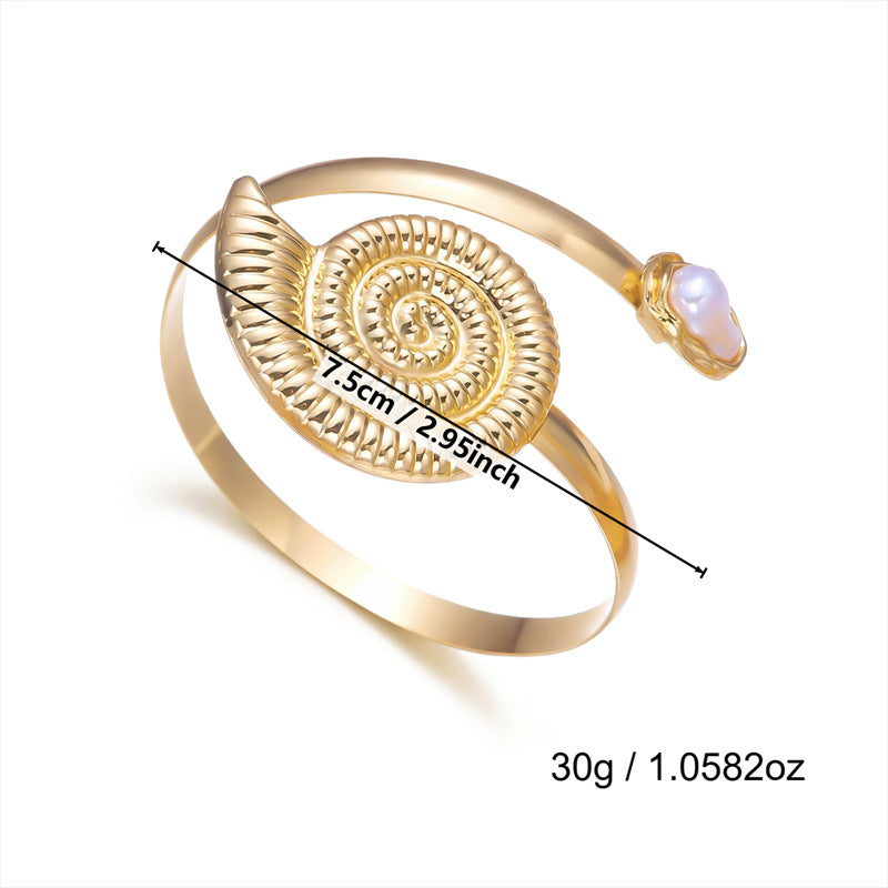 Chunky Gold Plated Shell Pearl - DippedShop Wholesale - #3203