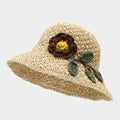 Handmade Crochet Sunflower Hollow Bucket Hat 8BK6HAT176L