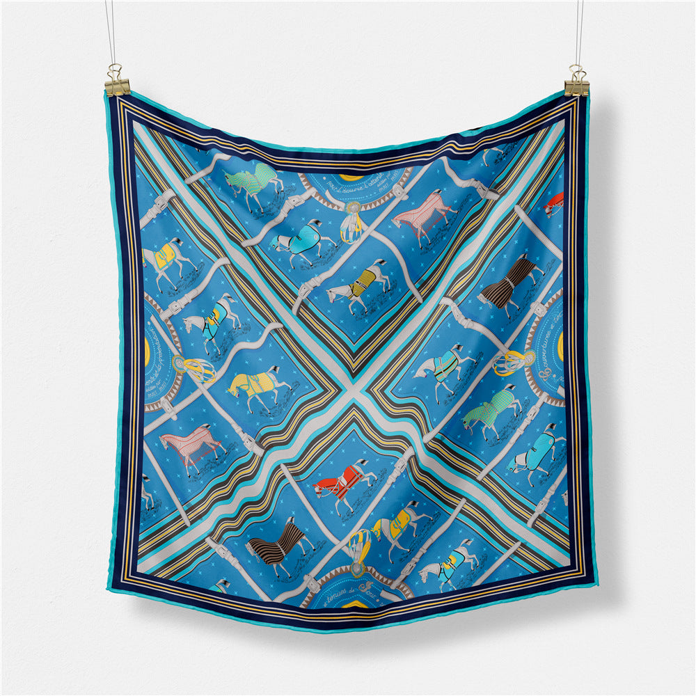 Fashion Abstract Print Versatile Square Silk Scarf 8BW6NSI14