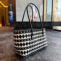Trendy Hand-Woven Color Contrast Beach Handbag 8PU6BBG433T