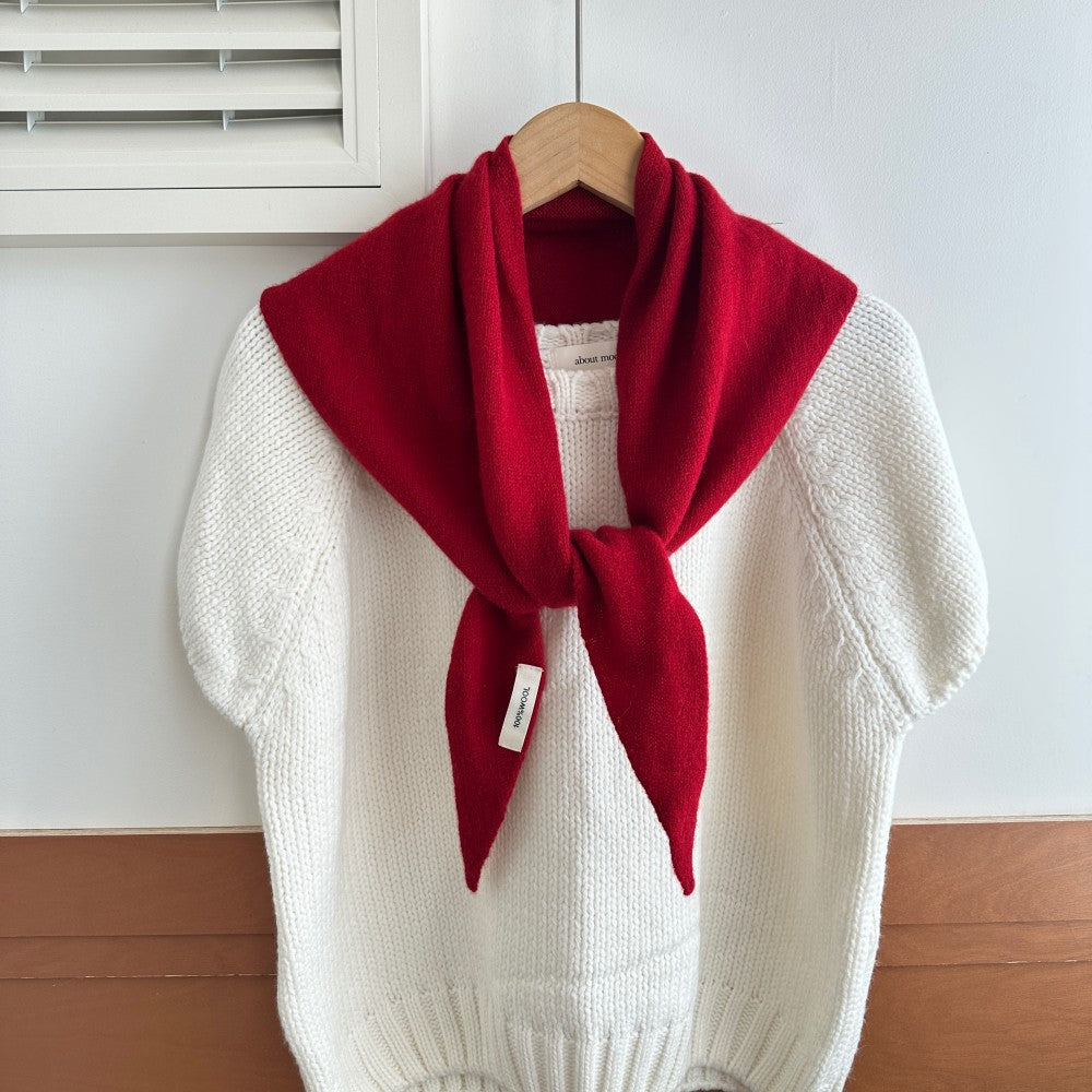 Simple Wool-Blend Solid Color Triangle Knit Scarf 6W6NSC85