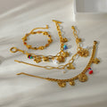 Fashion Gold Plated Floral Heart Charm Bracelet 6W6JBR513