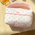 Sweet Bowknot Print Quilt Shell Cosmetic Bag 6S5CO111