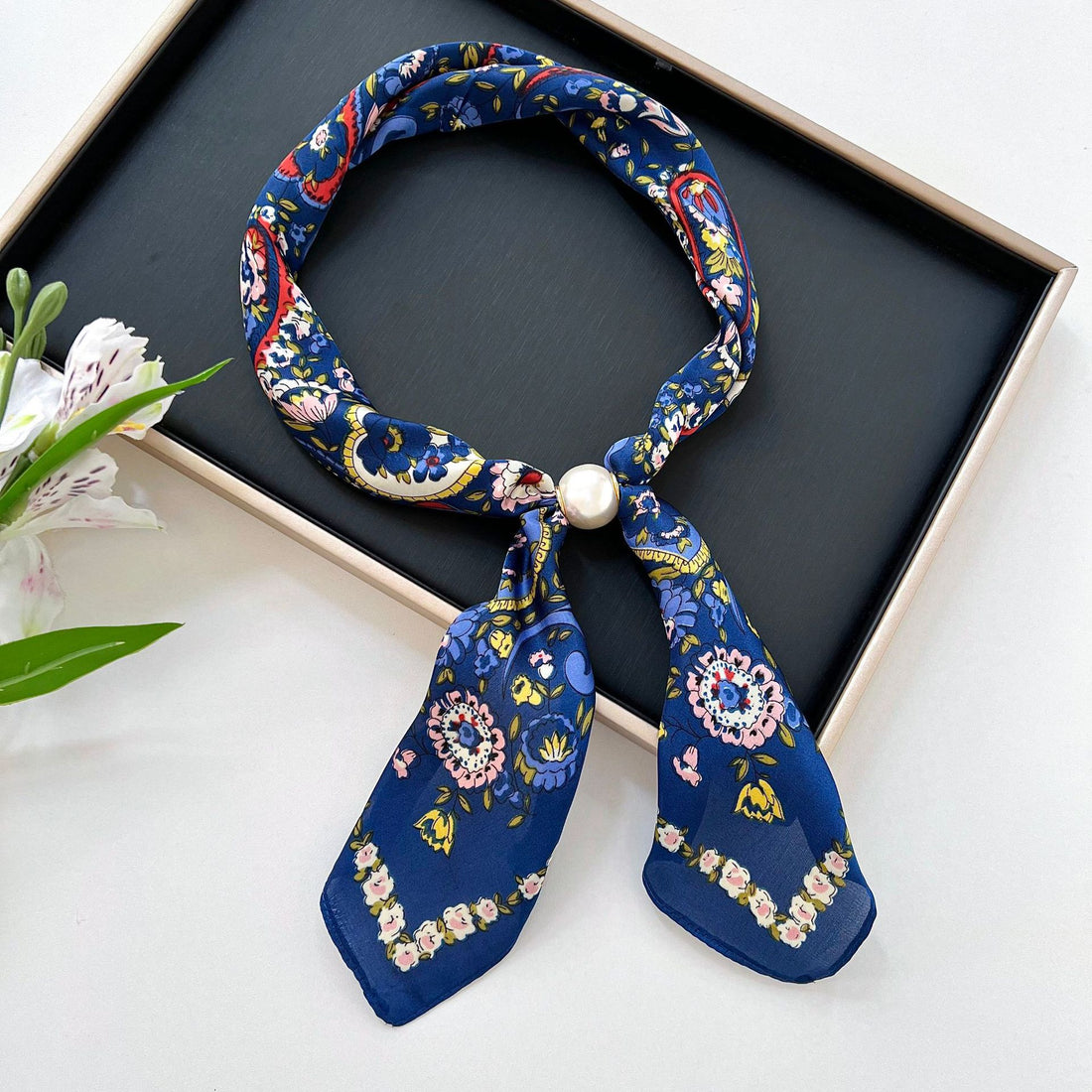 Color Block Silk Scarf - DippedShop Wholesale - #1699