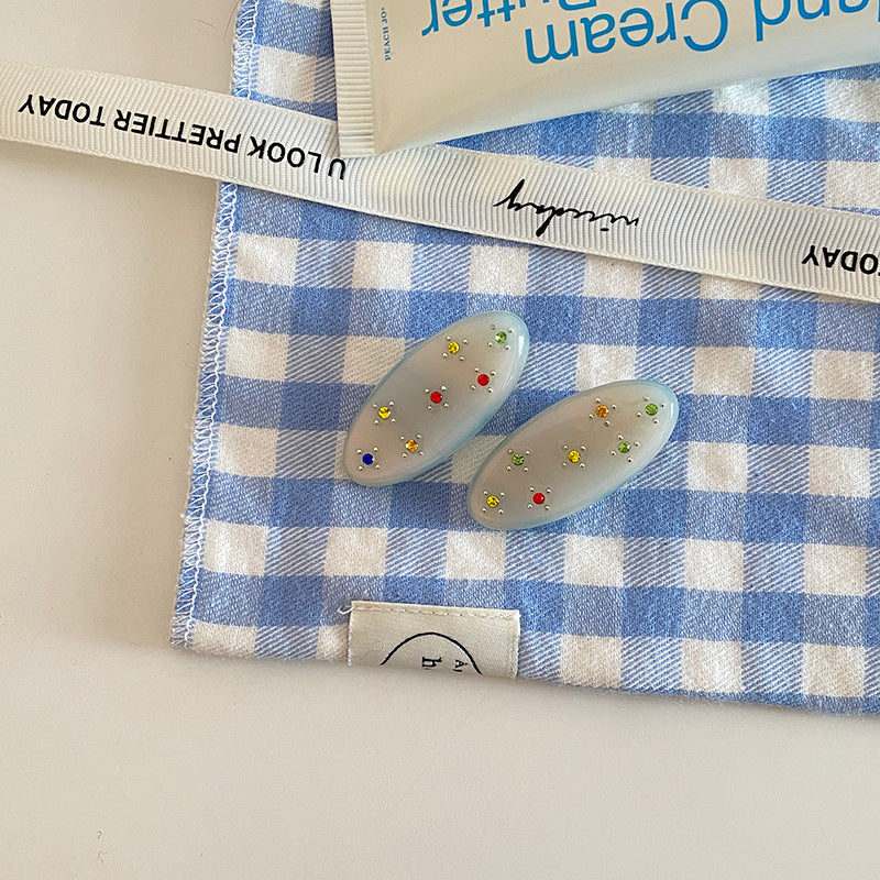 Blue Plaid Hair Clip - DippedShop Wholesale - #0467