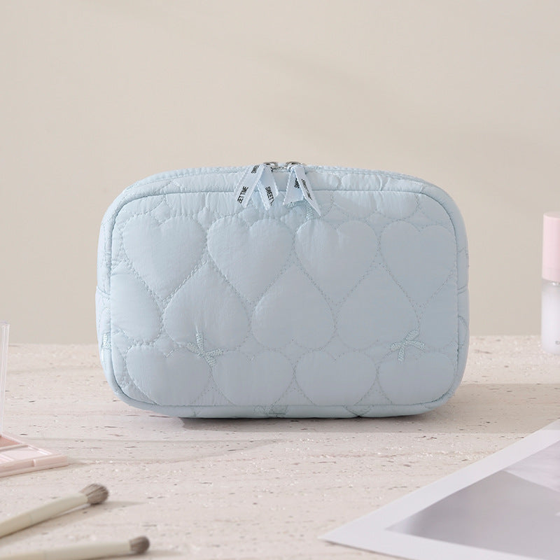Minimalist Solid Color Quilt Shell Cosmetic Bag 6S5CO118