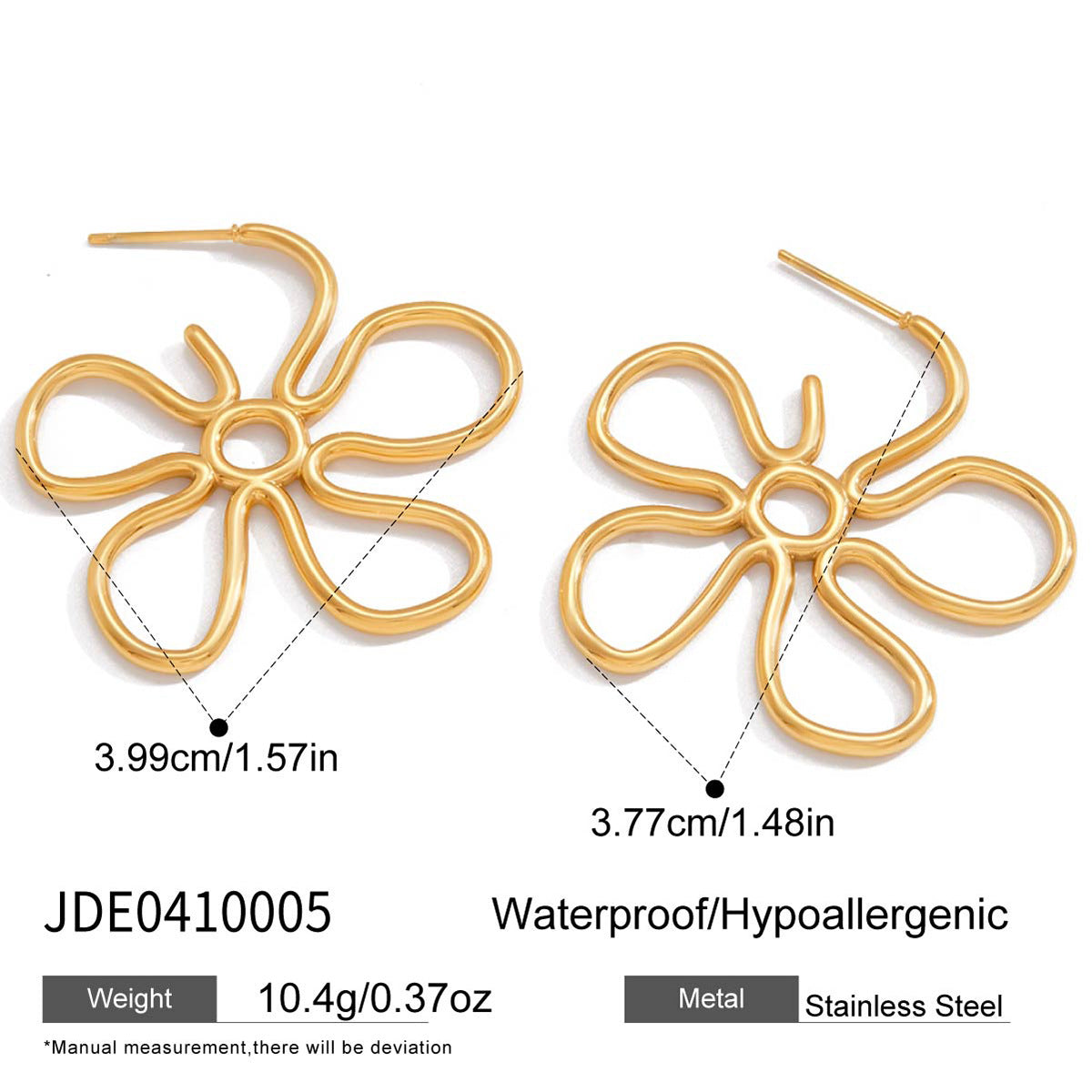 Vintage Gold Flower Dangle Earrings - DippedShop Wholesale - #0611