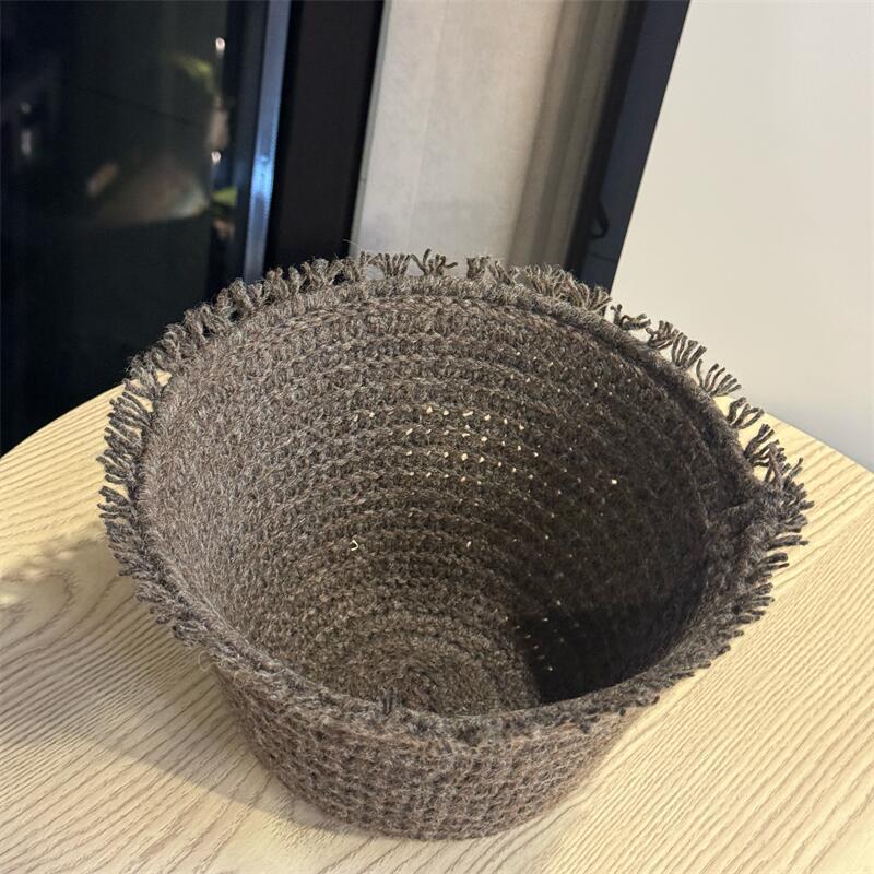 Fringe Trim Knit Bucket Hat - DippedShop Wholesale - #1731