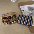 Striped Color Contrast Portable Jewelry Orangizer Bag 6W13HSJ96