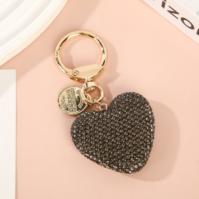 Rhinestone Heart Bag Charm - DippedShop Wholesale - #7011