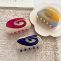 Unique Color Block Swirl Print Acetate Hair Claw 6W6HCP1636