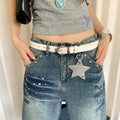 Stylish Metal Silver Buckle PU Leather Belt 6W6JBT193