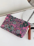 Retro Flower Embossed Portable Makeup Bag MK2BW6W10BOB394
