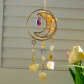 Natural Stone Moon Crystal Pendant Hanging Suncatchers MK2CZAS6H7HLS81