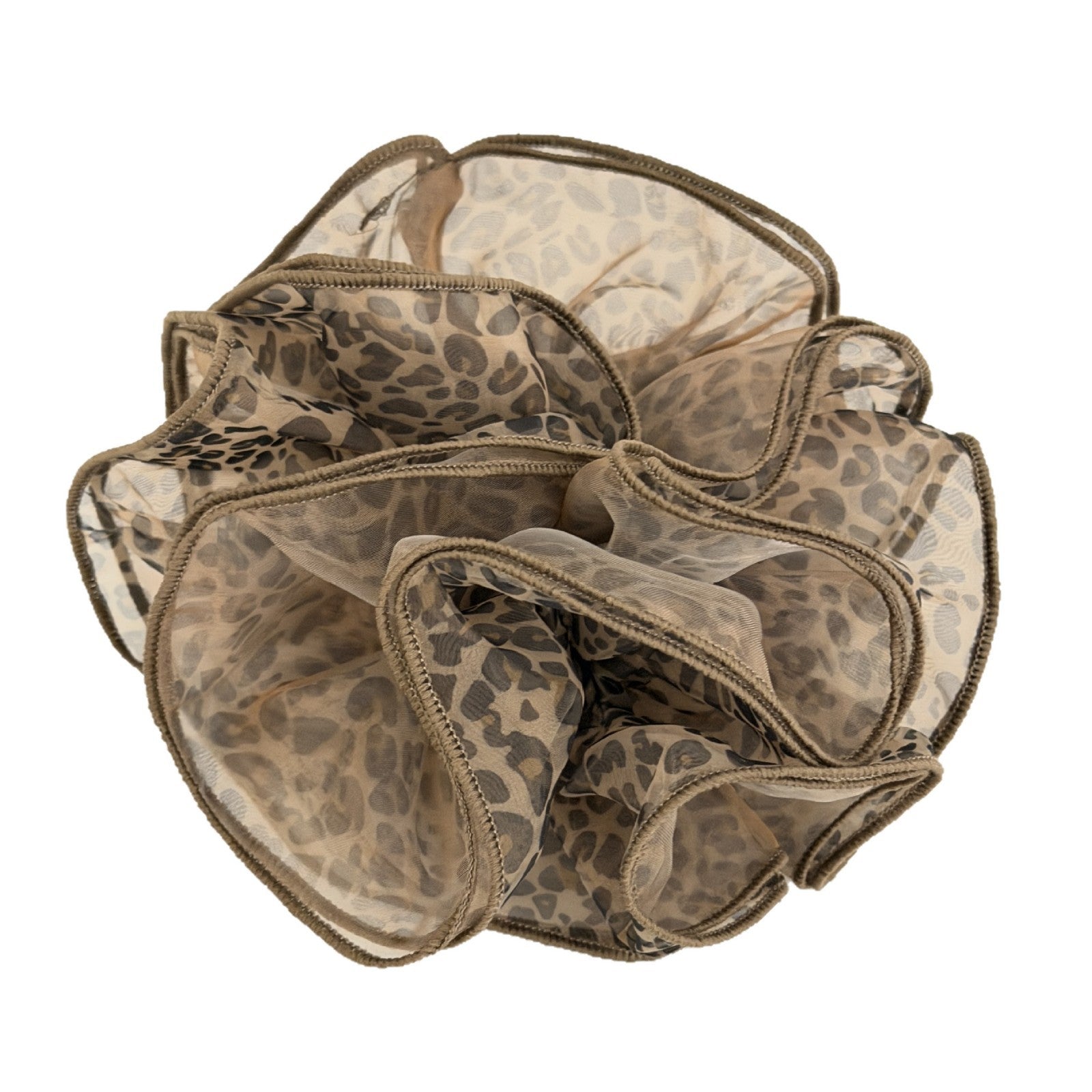 Vintage Leopard Print Organza Hair Scrunchies 6W6HSR360