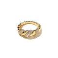 Braided Twisted Rhinestone Ring - DippedShop Wholesale - #2227