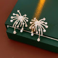 Vintage Sparkly Firework Pearl Stud Earrings 6W6JER756