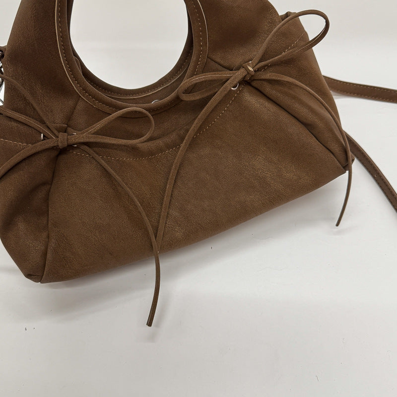 Retro Bowknot Solid Color Dumpling Habdbag 6W10BBG1865
