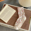 Jacquard Floral Bunny Socks - DippedShop Wholesale - #7891