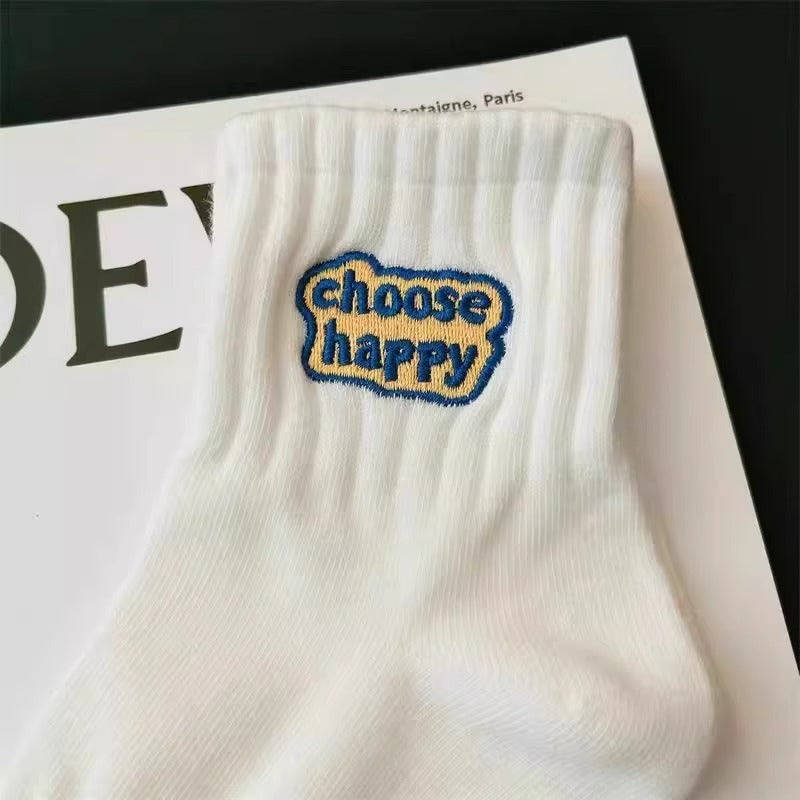 Letter Embroidered Socks - DippedShop Wholesale - #3395