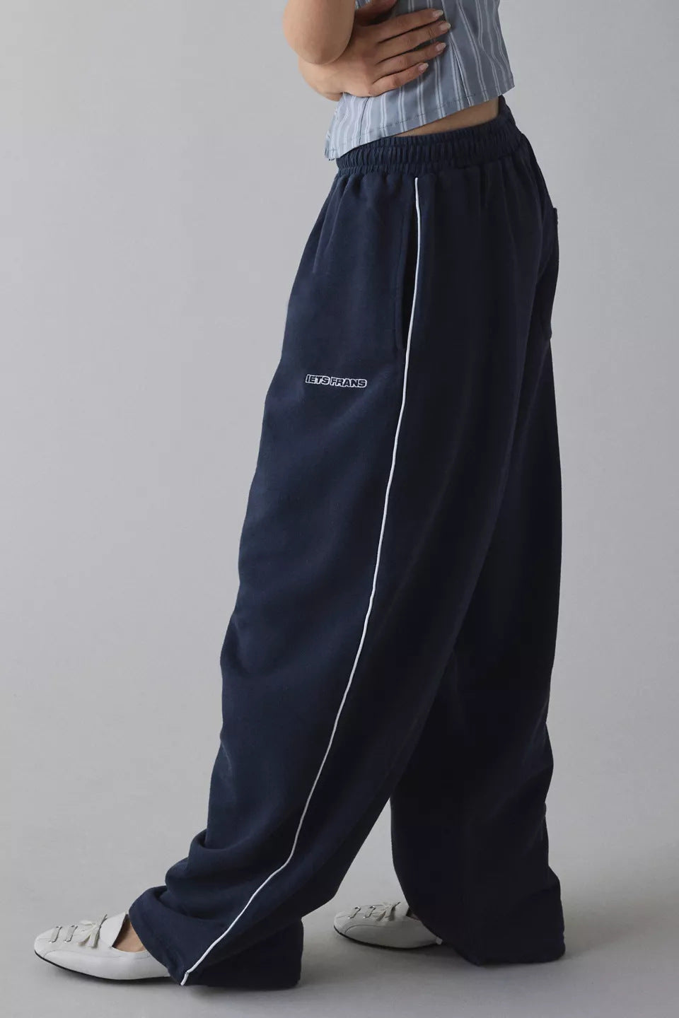 Embroidery Elastic Waist Pants - DippedShop Wholesale - #7699