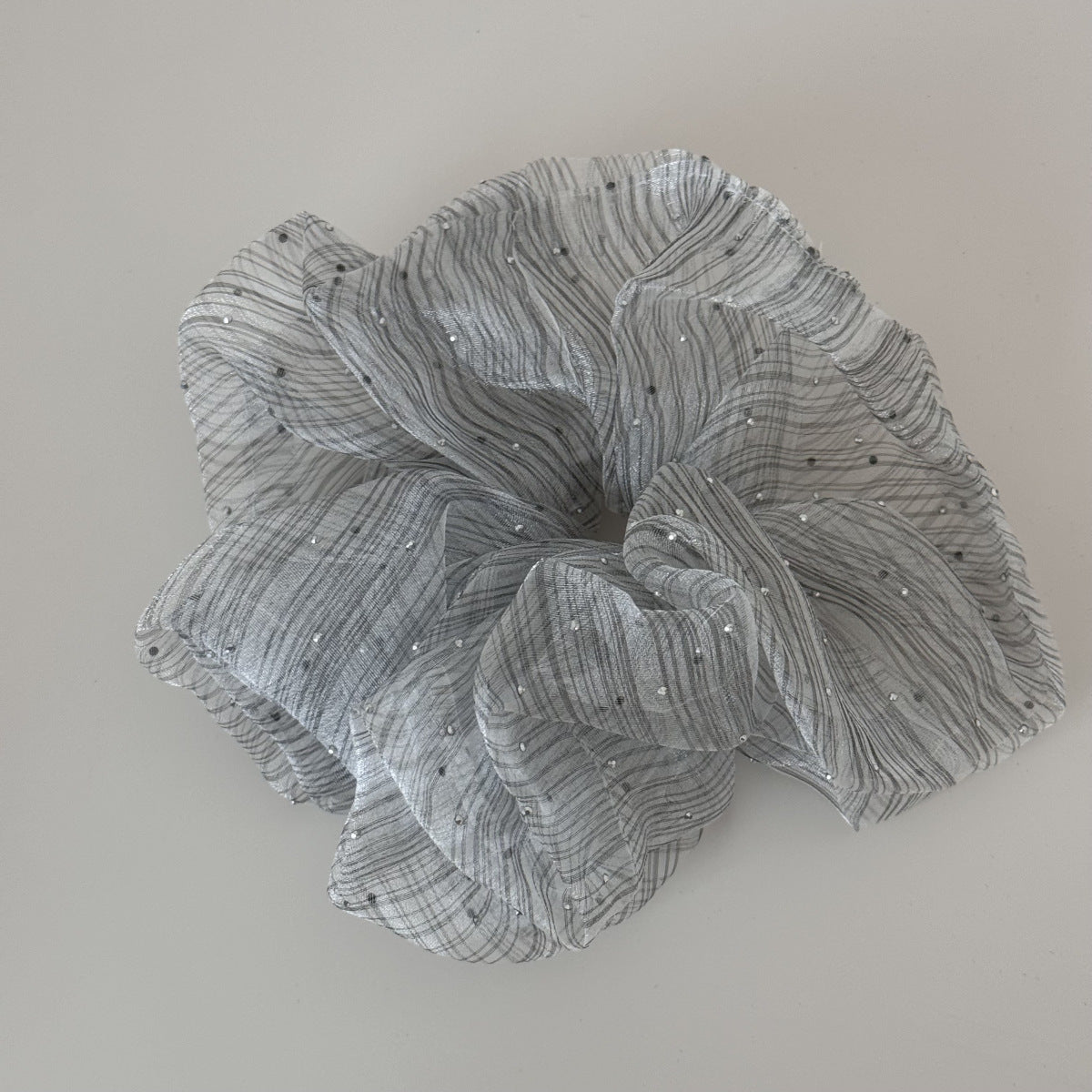 Rhinestone Organza Hair Scrunchie - DippedShop Wholesale - #8867
