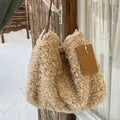 Faux Fur Leather Spliced Crossbody Tote Shoulder Bag 6W10BBG1883