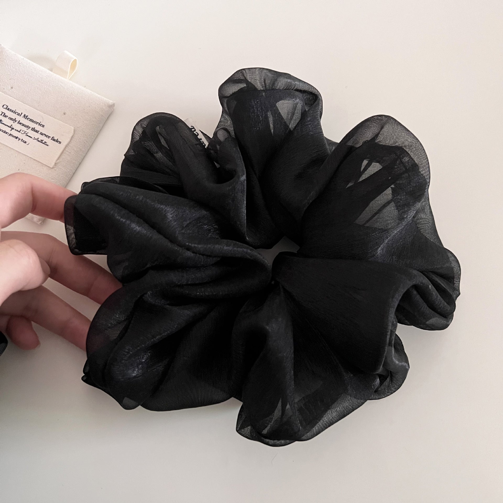 Refined Shimmery Sheer Organza Fluffy Elastic Scrunchie MK2BW6W6HSR83