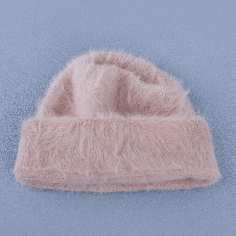 Cute Angora Soft Fuzzy Cuffed Knit Beanie 6W6HAT695