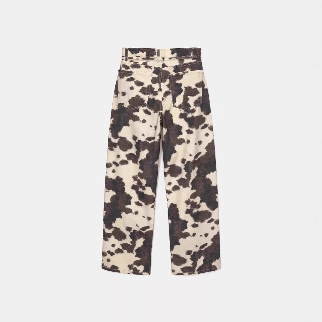 Vintage Cow Print Jeans - DippedShop Wholesale - #9827