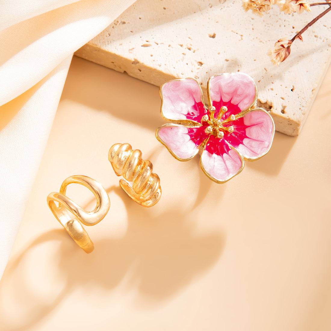 Floral Toe Ring Set - DippedShop Wholesale - #7747