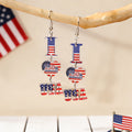 Stylish USA Flag Bowknot Pendant Hook Earring 8ZA6JER184L