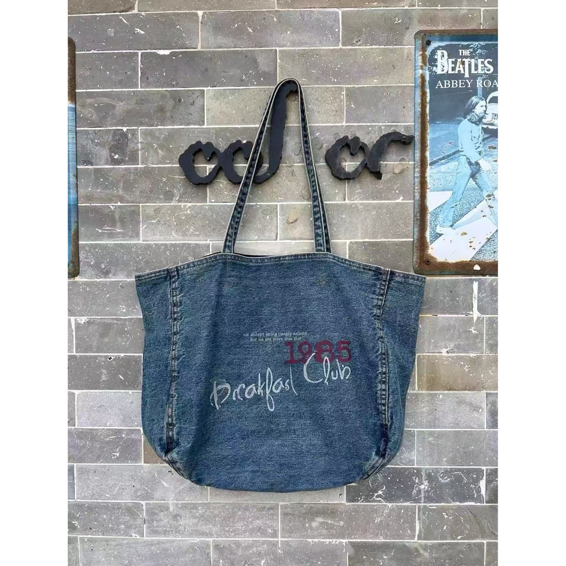 Large Letter Print Shoulder Bag - DippedShop Wholesale - #2867