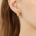 Minimalist Gold Plated Croissant Hoop Earrings 6W6JER582