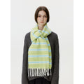 Stylish Color Block Striped Tassel Scarf 6W6NSW302